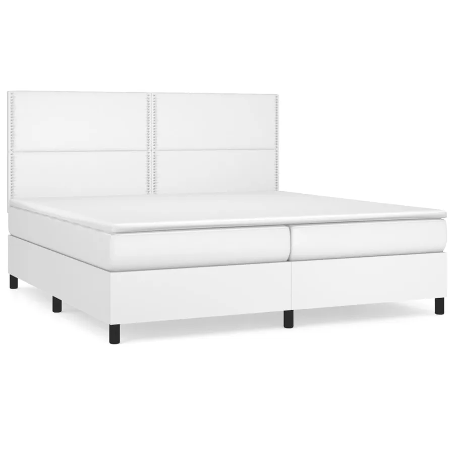 Sommier à lattes de lit avec matelas Blanc 200x200cm Similicuir - 2