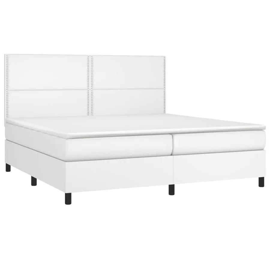 Sommier à lattes de lit avec matelas Blanc 200x200cm Similicuir - 3