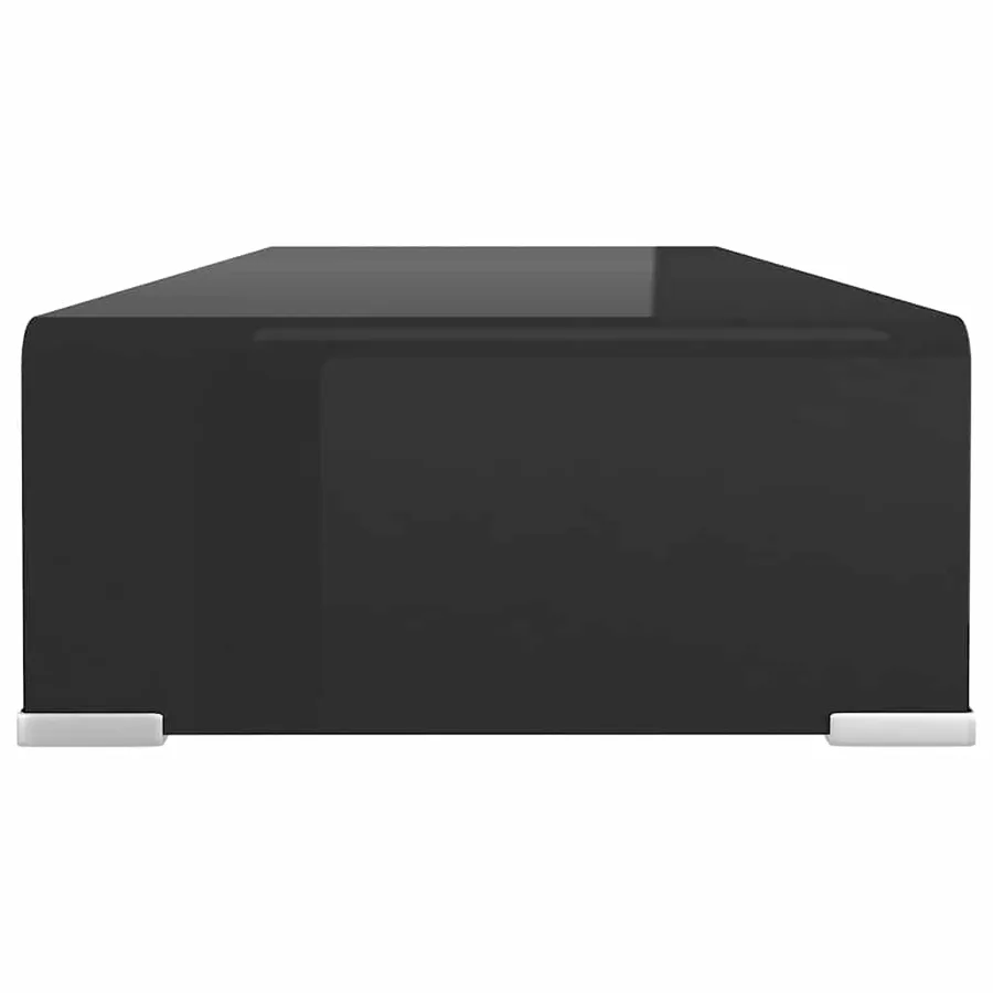 Meuble TV/support pour moniteur 70x30x13 cm verre noir - 4