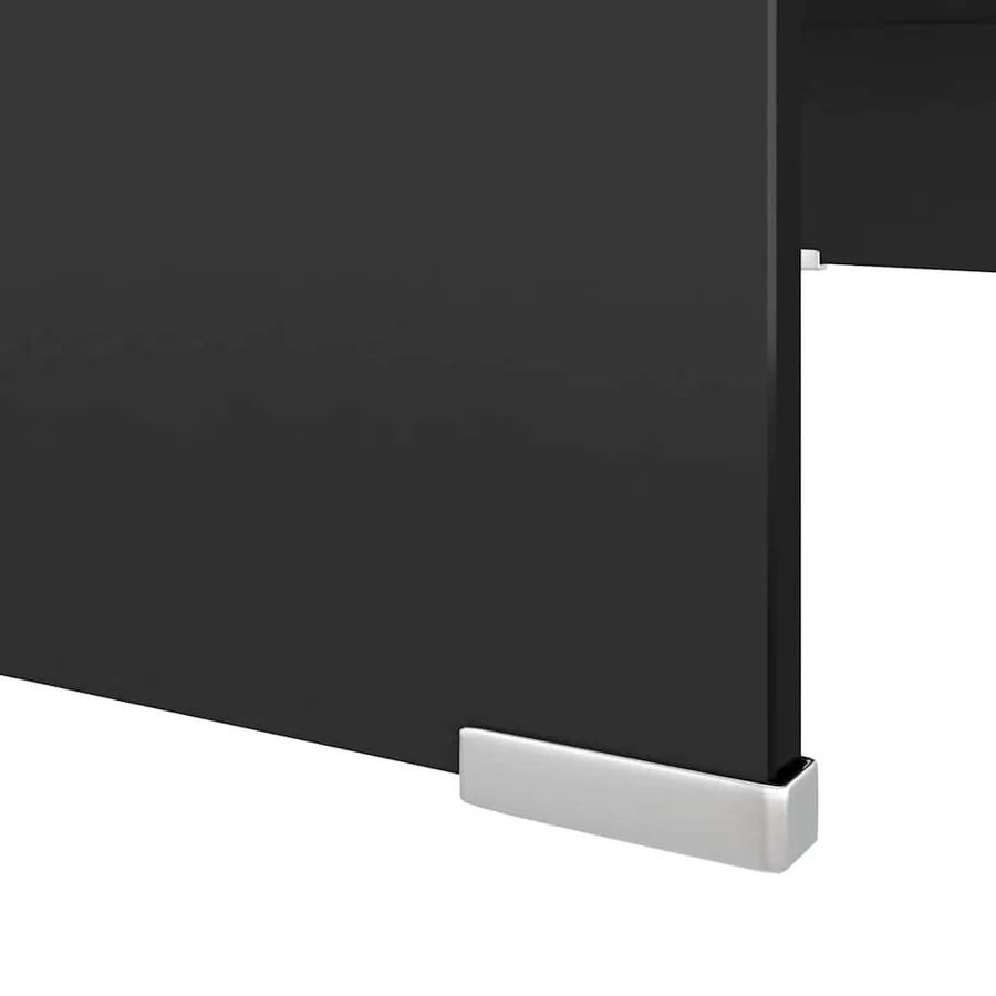 Meuble TV/support pour moniteur 70x30x13 cm verre noir - 5