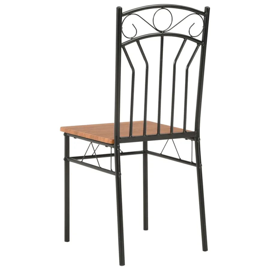 Chaises à manger lot de 4 marron MDF - 5