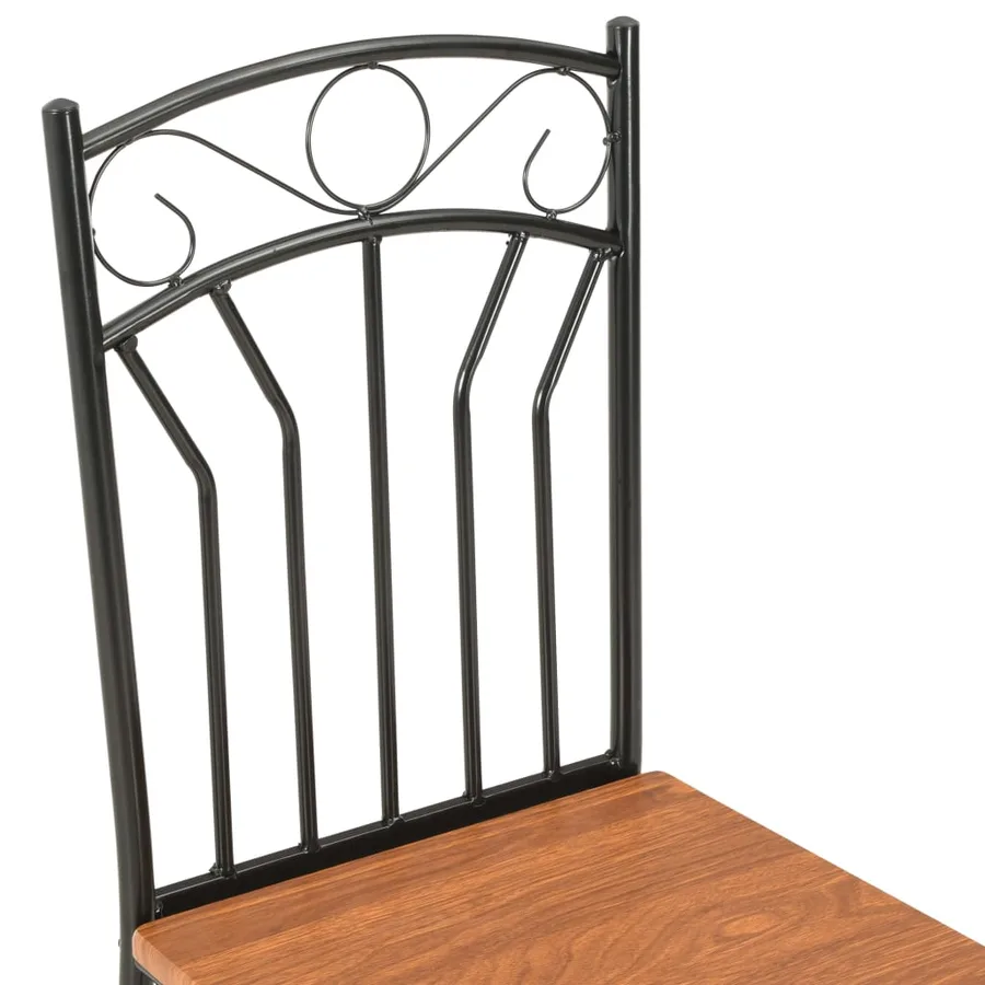 Chaises à manger lot de 4 marron MDF - 6