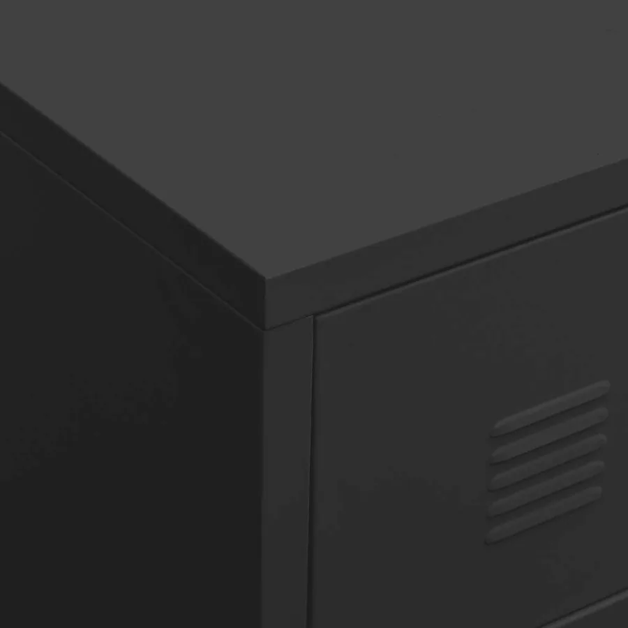 Meuble TV industriel Noir 105x35x42 cm Métal - 7