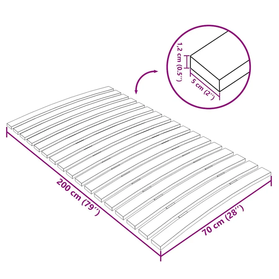 Latte de rechange pour sommier avec 17 lattes 70 x 200 cm - 8