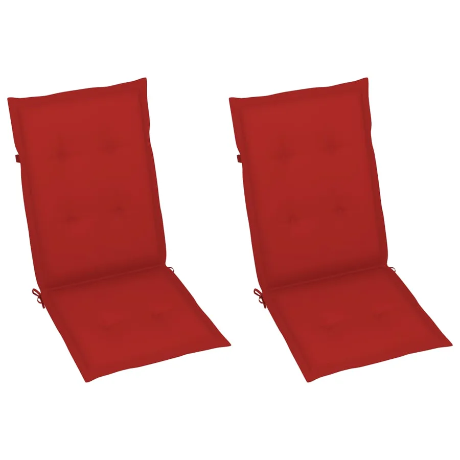 Chaises inclinables de jardin lot de 2 et coussins Bois acacia - 6