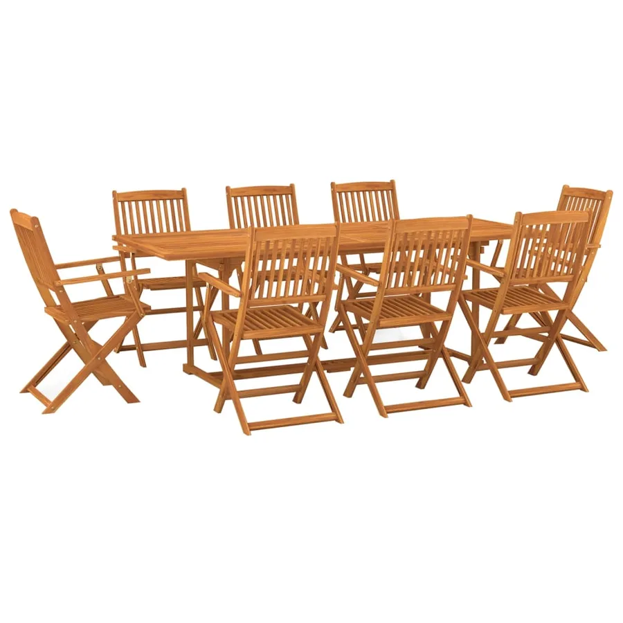 Ensemble à manger de jardin 9 pcs 220x90x75 cm bois d'acacia - 2