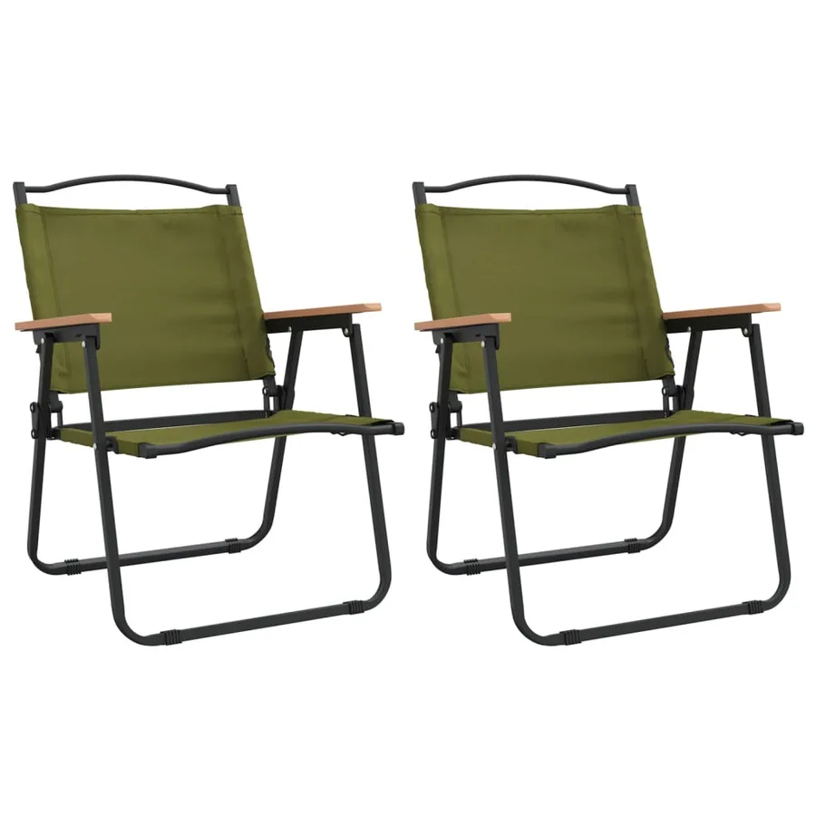 Chaises de camping lot de 2 Vert 54x55x78 cm Tissu Oxford - 2