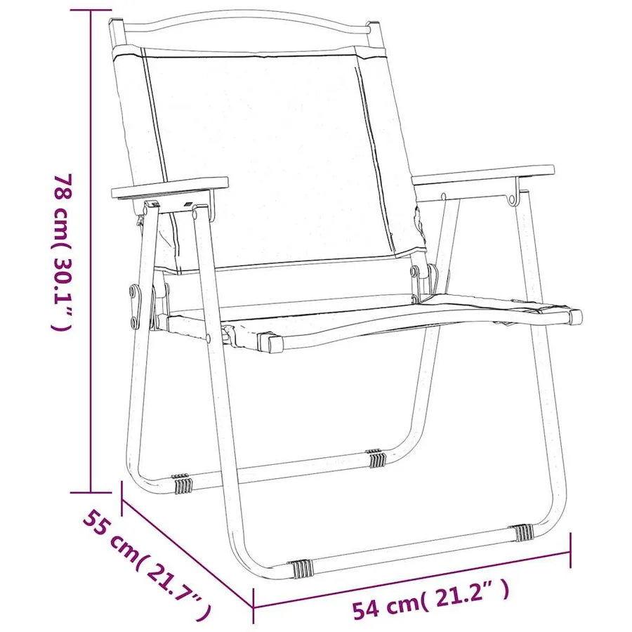 Chaises de camping lot de 2 Vert 54x55x78 cm Tissu Oxford - 8