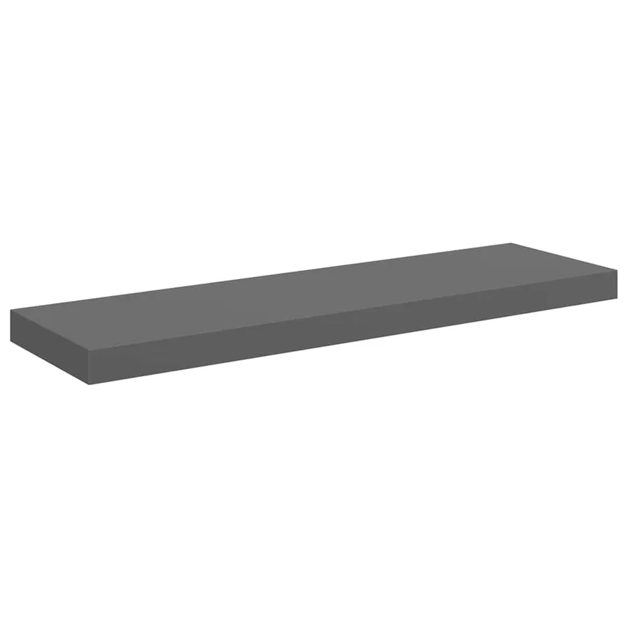 Étagère murale flottante 2 pcs Gris brillant 80x23,5x3,8 cm MDF - 6