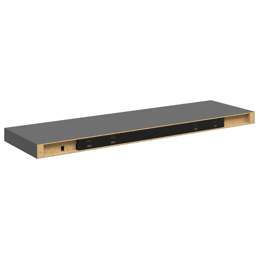 Étagère murale flottante 2 pcs Gris brillant 80x23,5x3,8 cm MDF - 9