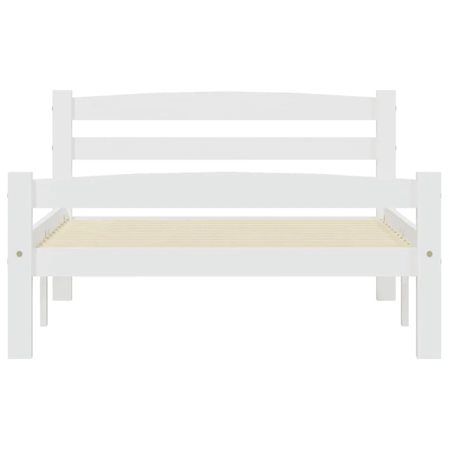 Cadre de lit sans matelas blanc bois de pin massif 90x200 cm - 4