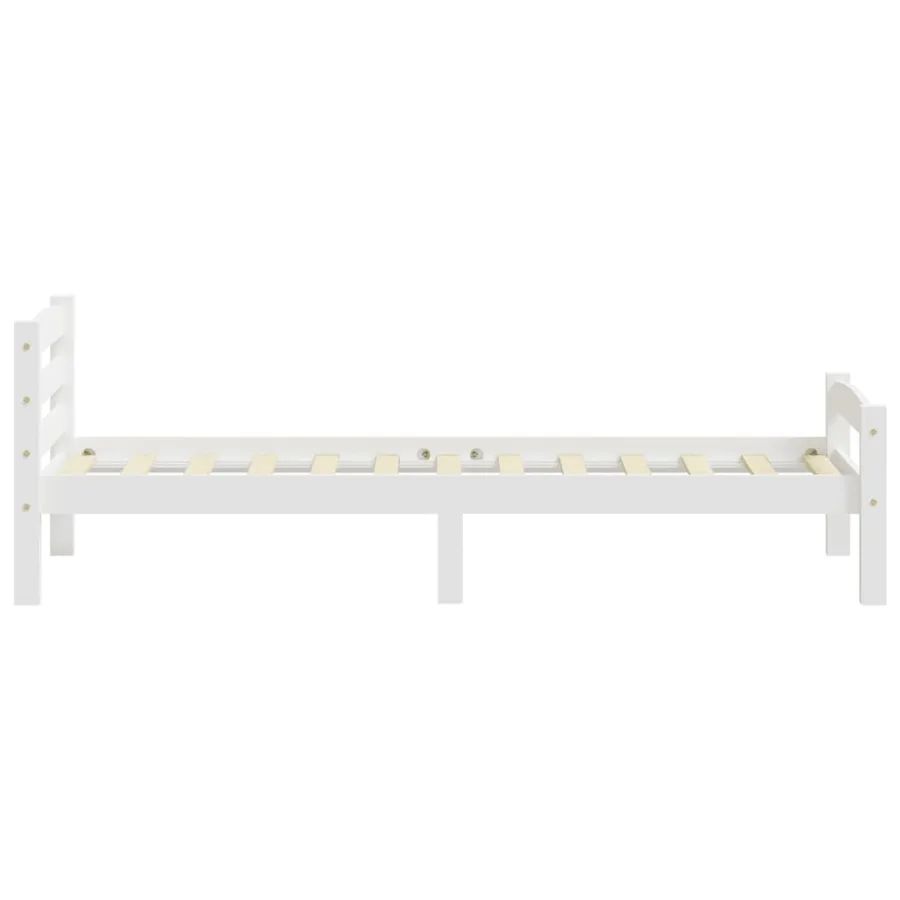 Cadre de lit sans matelas blanc bois de pin massif 90x200 cm - 5