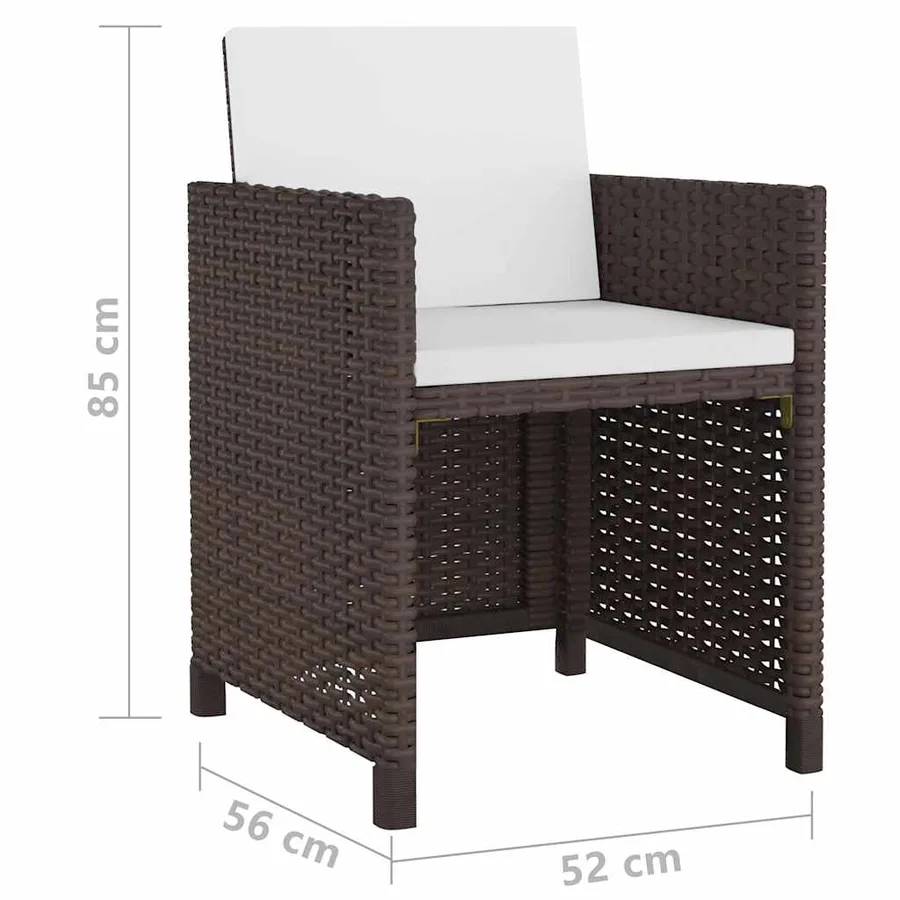 Ensemble à manger d'extérieur et coussins 11 pcs résine tressée - 7