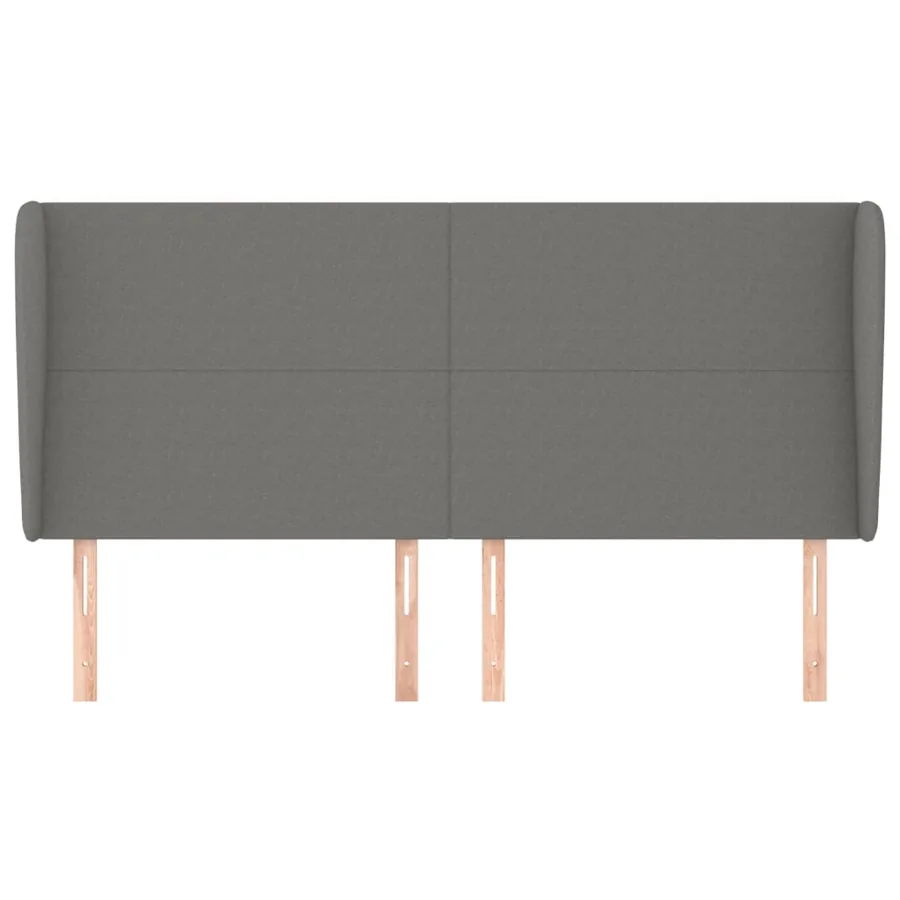 Tête de lit avec oreilles Gris foncé 183x23x118/128 cm Tissu - 3