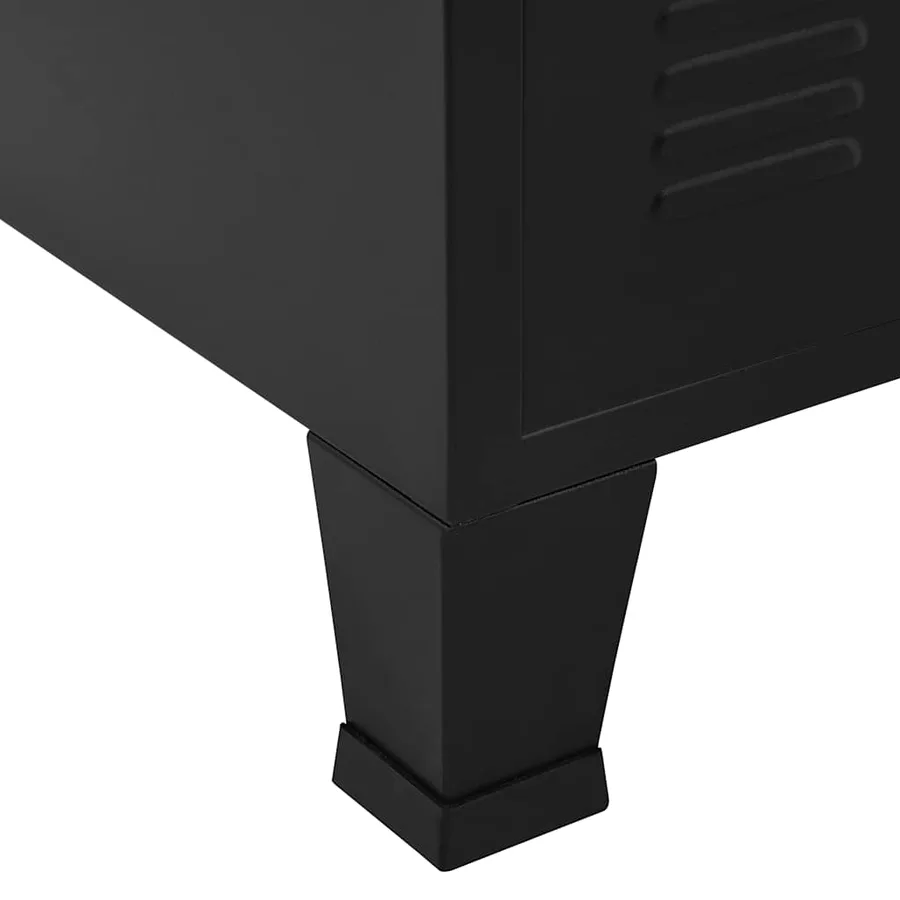 Coffre de rangement industriel Noir 75x40x80 cm Acier - 8