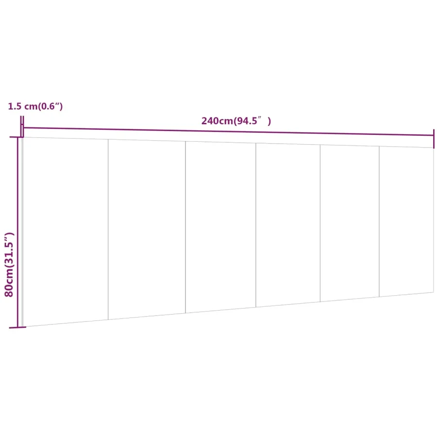 Tête de lit murale Blanc 240x1,5x80 cm Bois d'ingénierie - 7