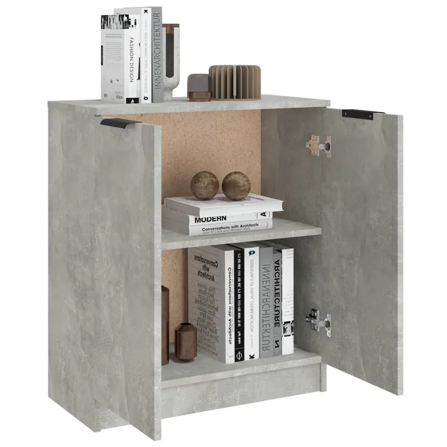 Buffet Gris béton 60x30x70 cm Bois d'ingénierie - 6