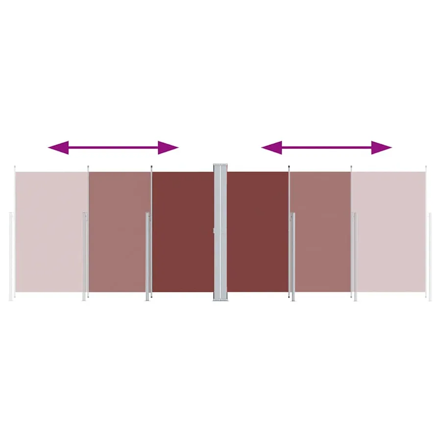 Auvent latéral rétractable Marron 200x600 cm - 3
