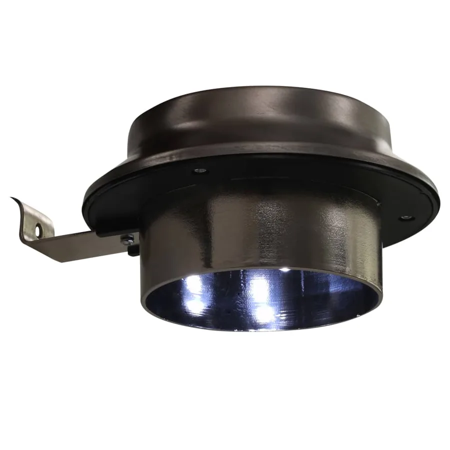Lampes solaires à LED rondes d'extérieur 12 pcs 12 cm Blanc - 12
