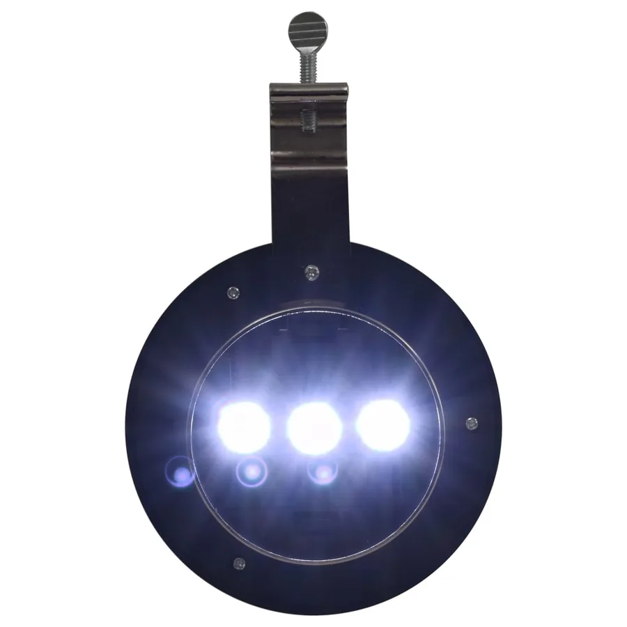 Lampes solaires à LED rondes d'extérieur 12 pcs 12 cm Blanc - 13