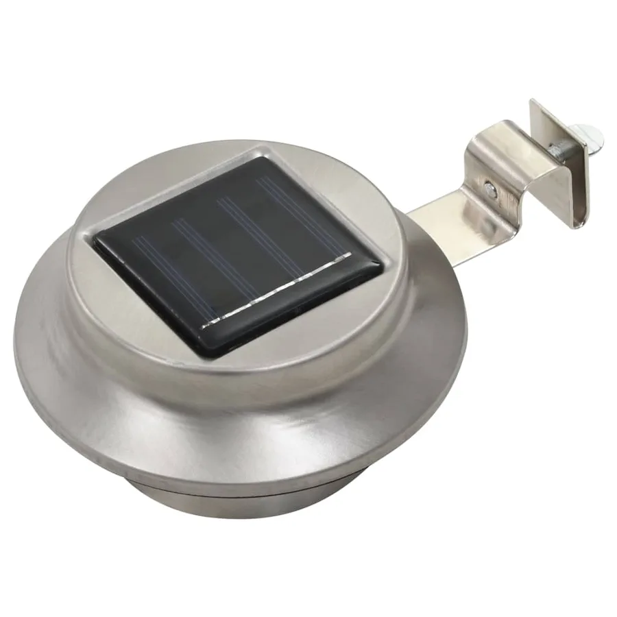 Lampes solaires à LED rondes d'extérieur 12 pcs 12 cm Blanc - 2