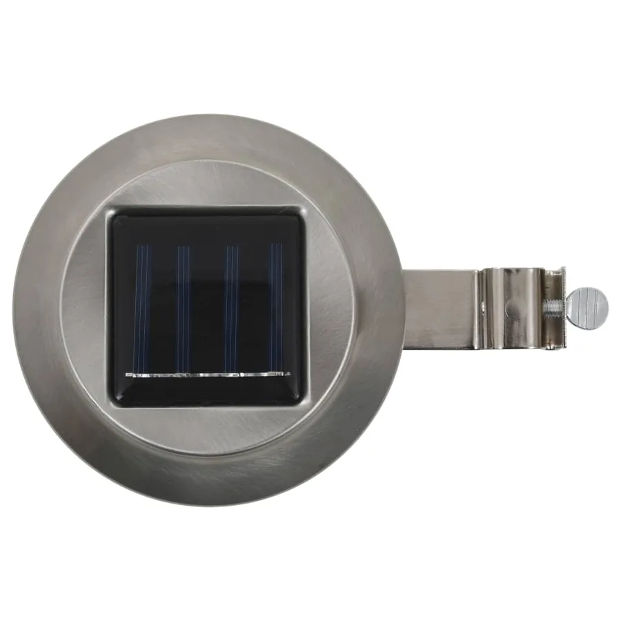 Lampes solaires à LED rondes d'extérieur 12 pcs 12 cm Blanc - 4