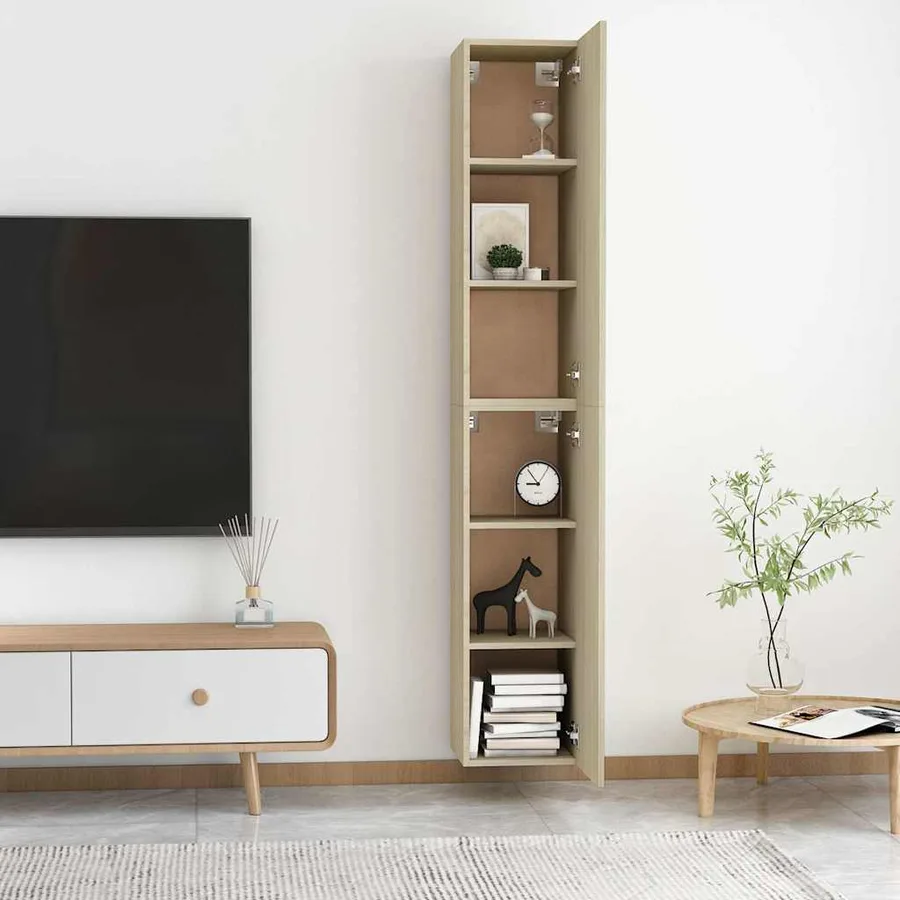 Meubles TV 2 pcs Chêne sonoma 30,5x30x90 cm Bois d’ingénierie - 12
