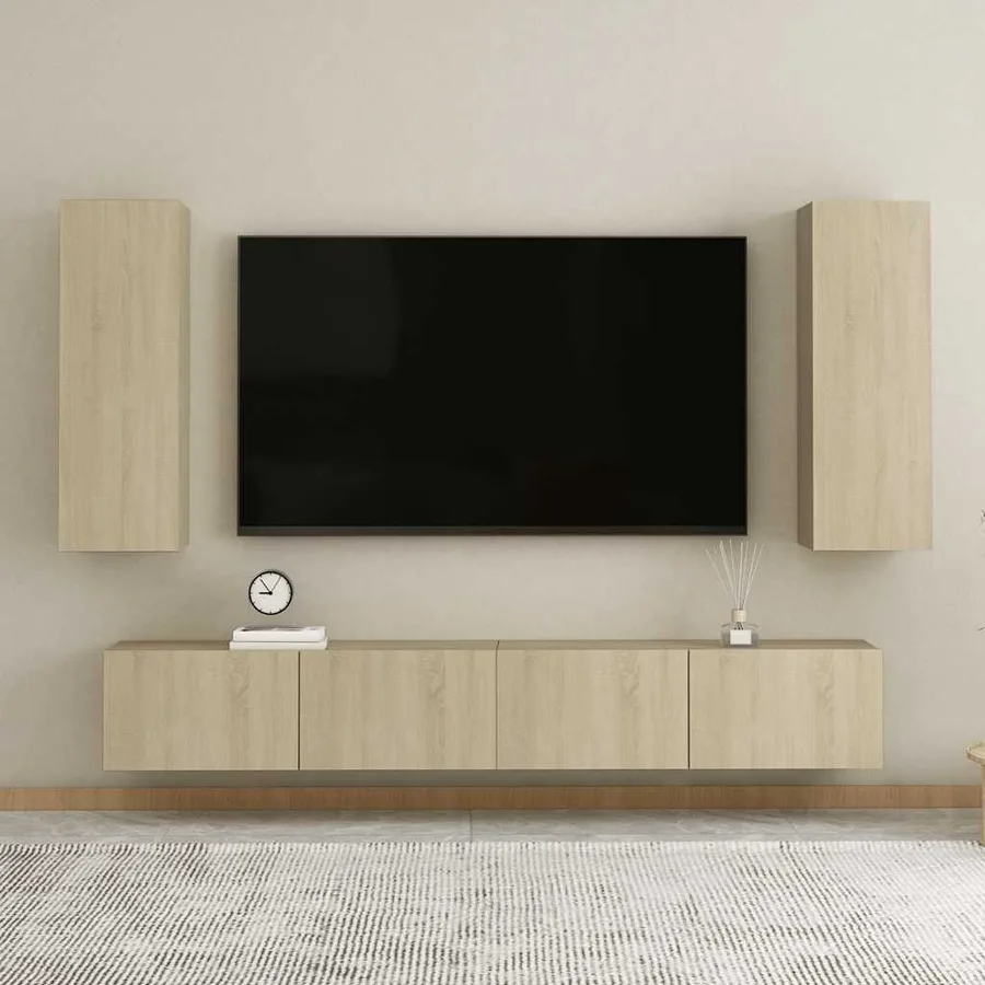 Meubles TV 2 pcs Chêne sonoma 30,5x30x90 cm Bois d’ingénierie - 14