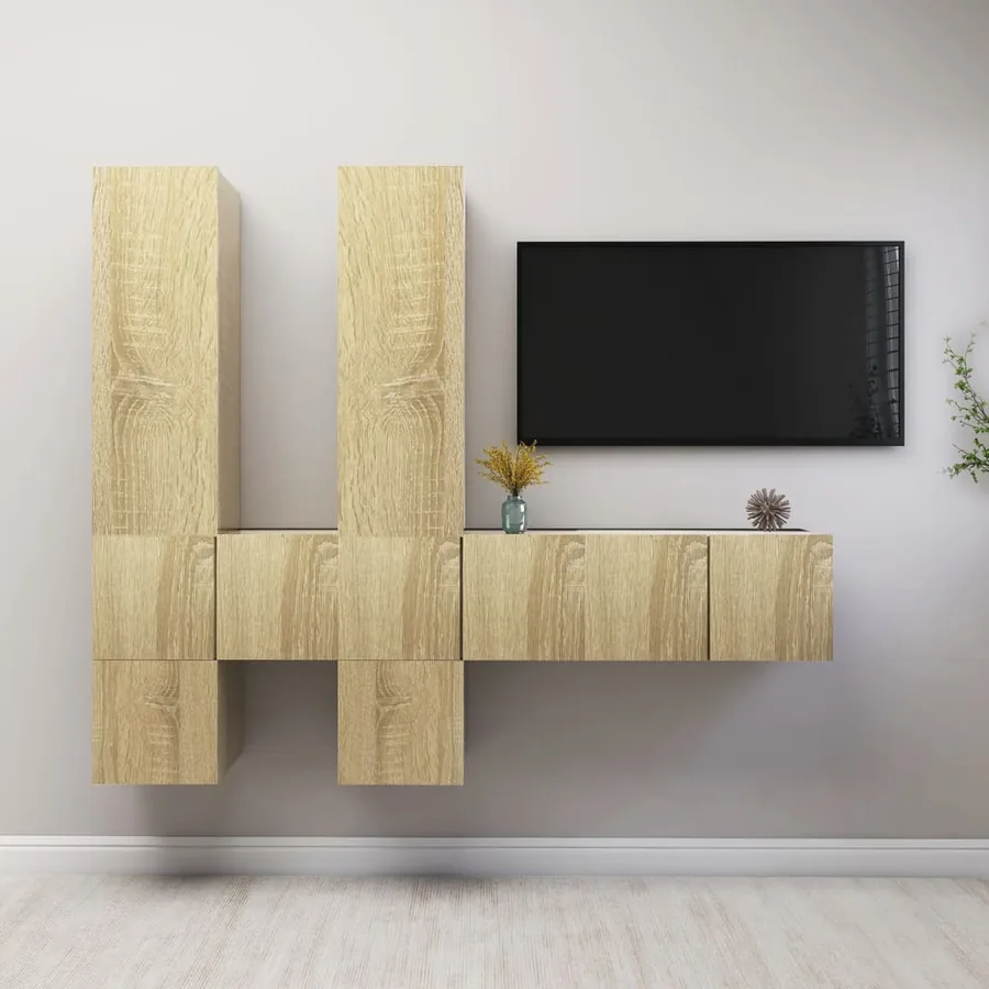 Ensemble de meubles TV 7 pcs Chêne sonoma Bois d'ingénierie