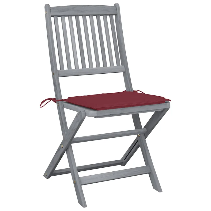 Chaises pliables d'extérieur lot de 4 et coussins Bois d'acacia - 2