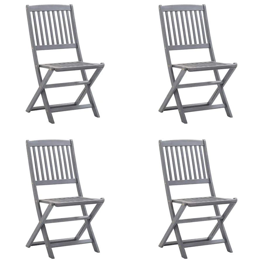 Chaises pliables d'extérieur lot de 4 et coussins Bois d'acacia - 8