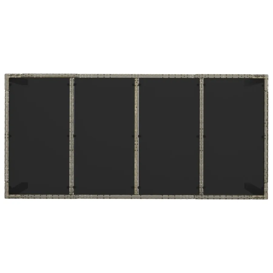 Ensemble à manger de jardin 9 pcs coussins gris résine tressée - 8