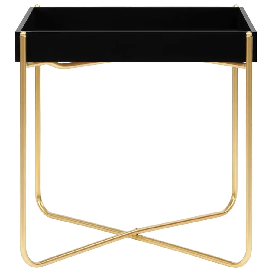Table d'appoint Noir et doré 38x38x38,5 cm MDF - 2