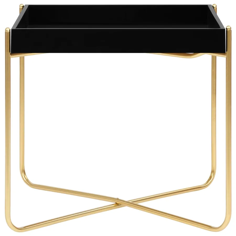 Table d'appoint Noir et doré 38x38x38,5 cm MDF - 3