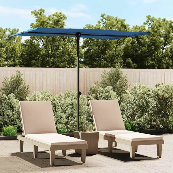 Parasol de jardin avec mât en aluminium 2x1,5 m Bleu azuré