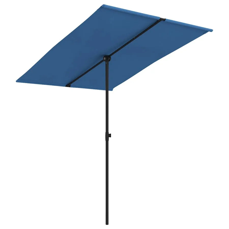 Parasol de jardin avec mât en aluminium 2x1,5 m Bleu azuré - 2