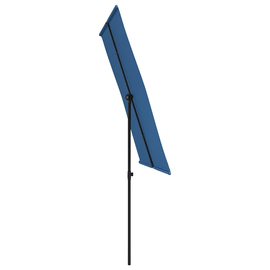 Parasol de jardin avec mât en aluminium 2x1,5 m Bleu azuré - 5