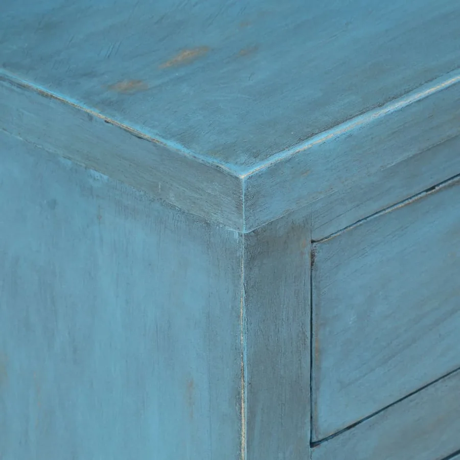 Table de chevet Bois de manguier massif 40x30x50 cm Bleu - 9