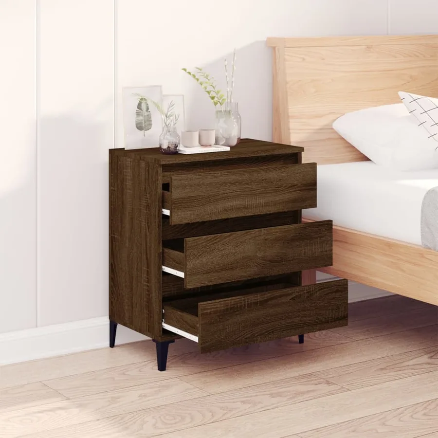Buffet Chêne marron 60x35x70 cm Bois d'ingénierie - 3
