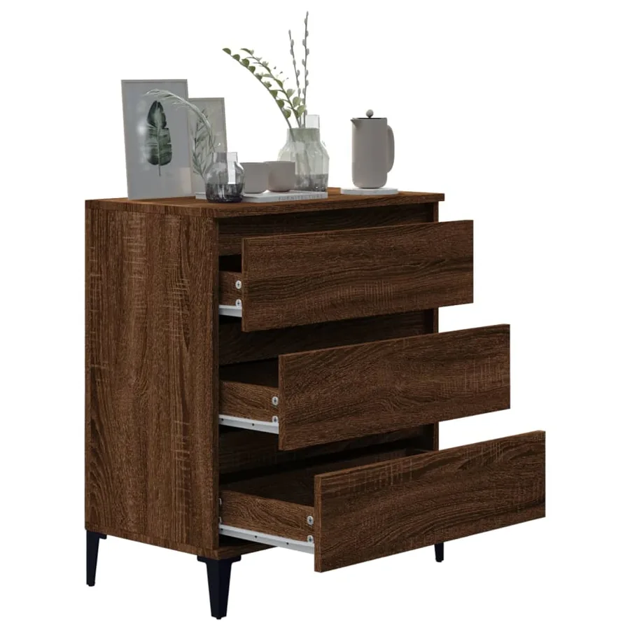 Buffet Chêne marron 60x35x70 cm Bois d'ingénierie - 4