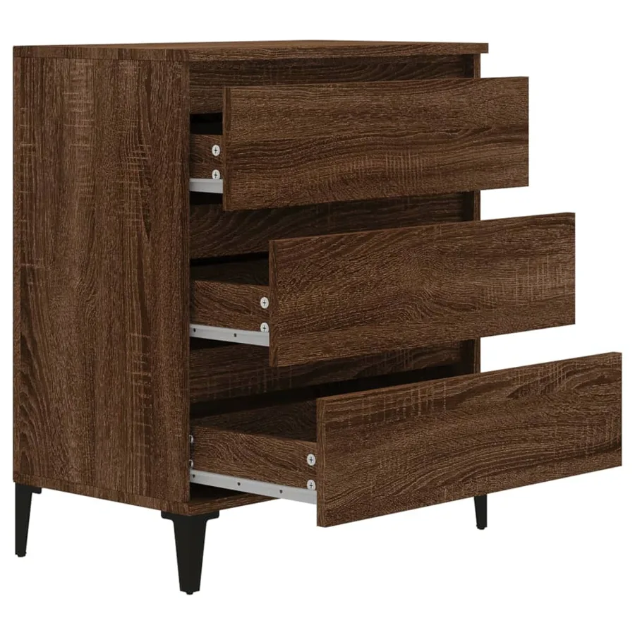 Buffet Chêne marron 60x35x70 cm Bois d'ingénierie - 7