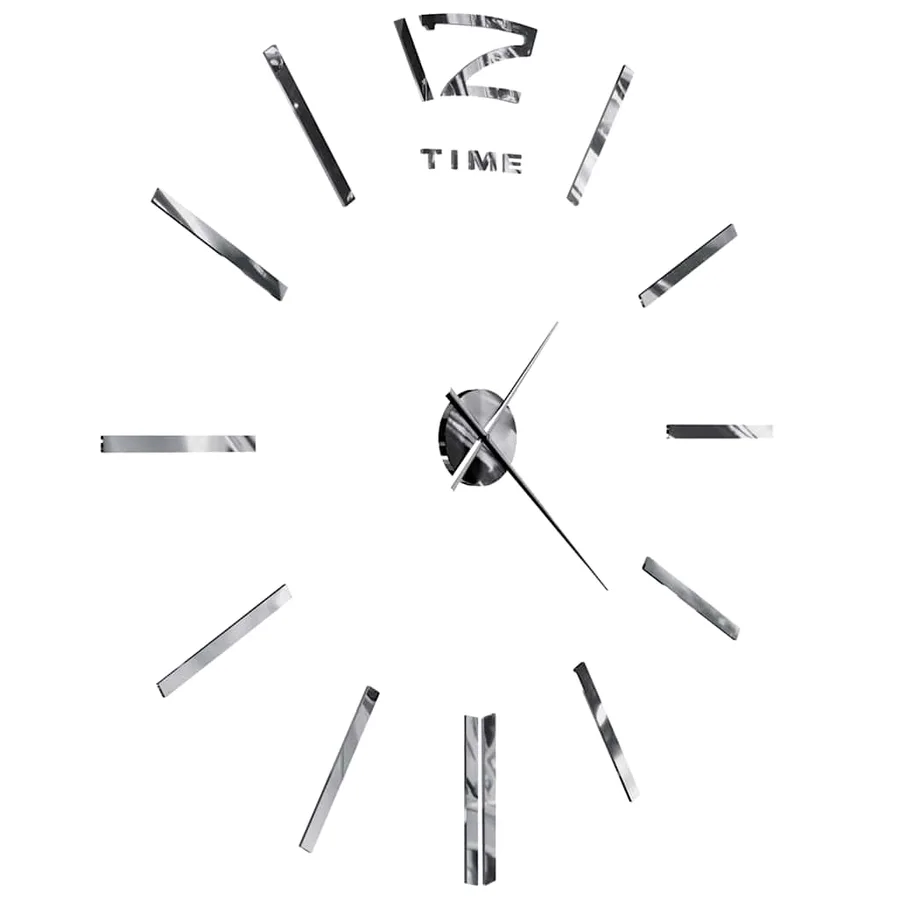 Horloge murale 3D Design moderne 100 cm XXL Argenté - 4