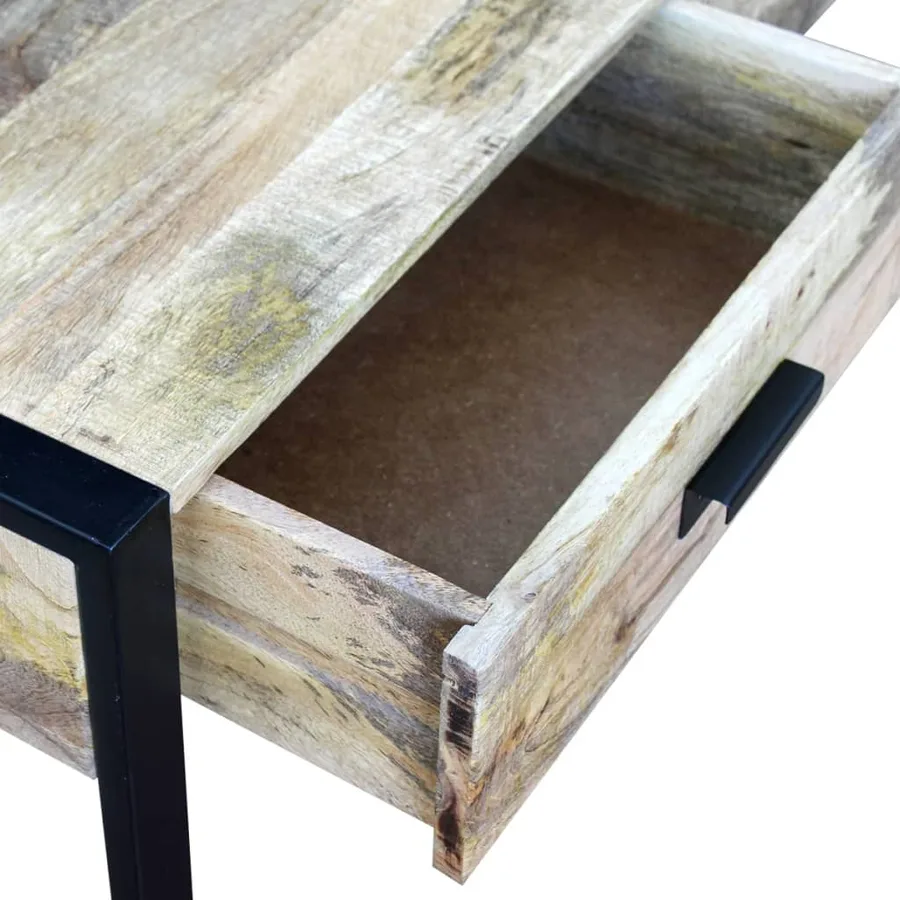 Table basse avec 2 tiroirs Bois de manguier massif 100x60x40 cm - 7