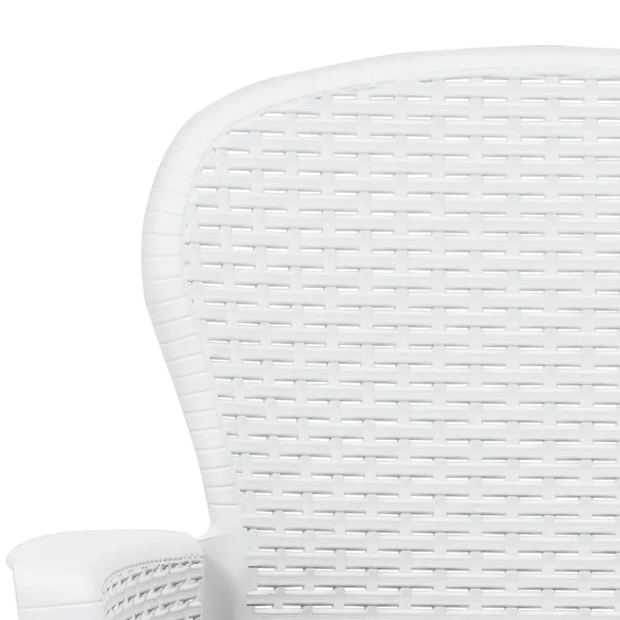 Chaise de jardin lot de 2 coussin Blanc Plastique Aspect rotin - 5