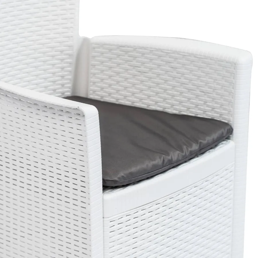 Chaise de jardin lot de 2 coussin Blanc Plastique Aspect rotin - 6