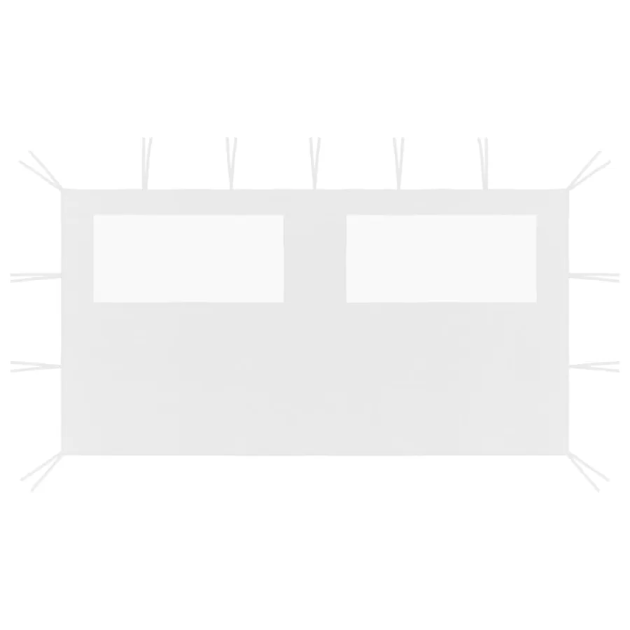 Paroi latérale de belvédère avec fenêtres 4x2 m Blanc