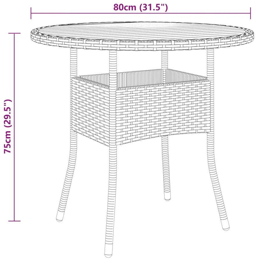 Ensemble à manger de jardin 5 pcs Résine tressée Noir - 8