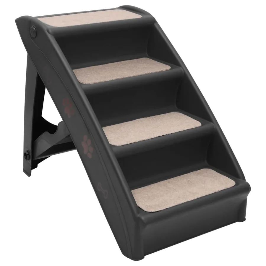Escaliers pliables pour chiens Noir 62x40x49,5 cm - 2