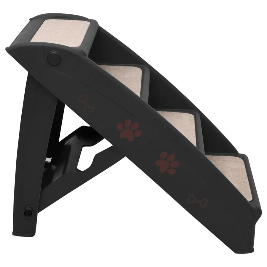 Escaliers pliables pour chiens Noir 62x40x49,5 cm - 4