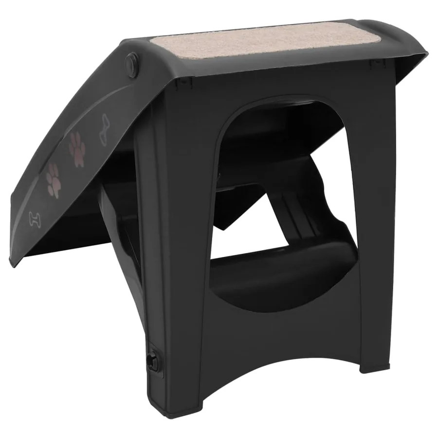 Escaliers pliables pour chiens Noir 62x40x49,5 cm - 5